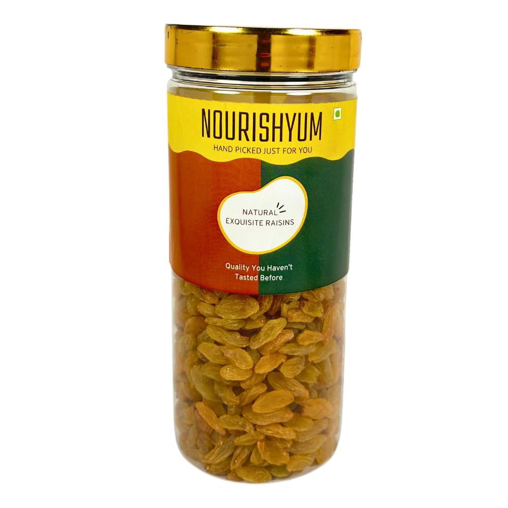 Nourishyum Raisins 500 grams With Reusable Jar | Dried Grapes | Kishmish | Nuts & Dry Fruits