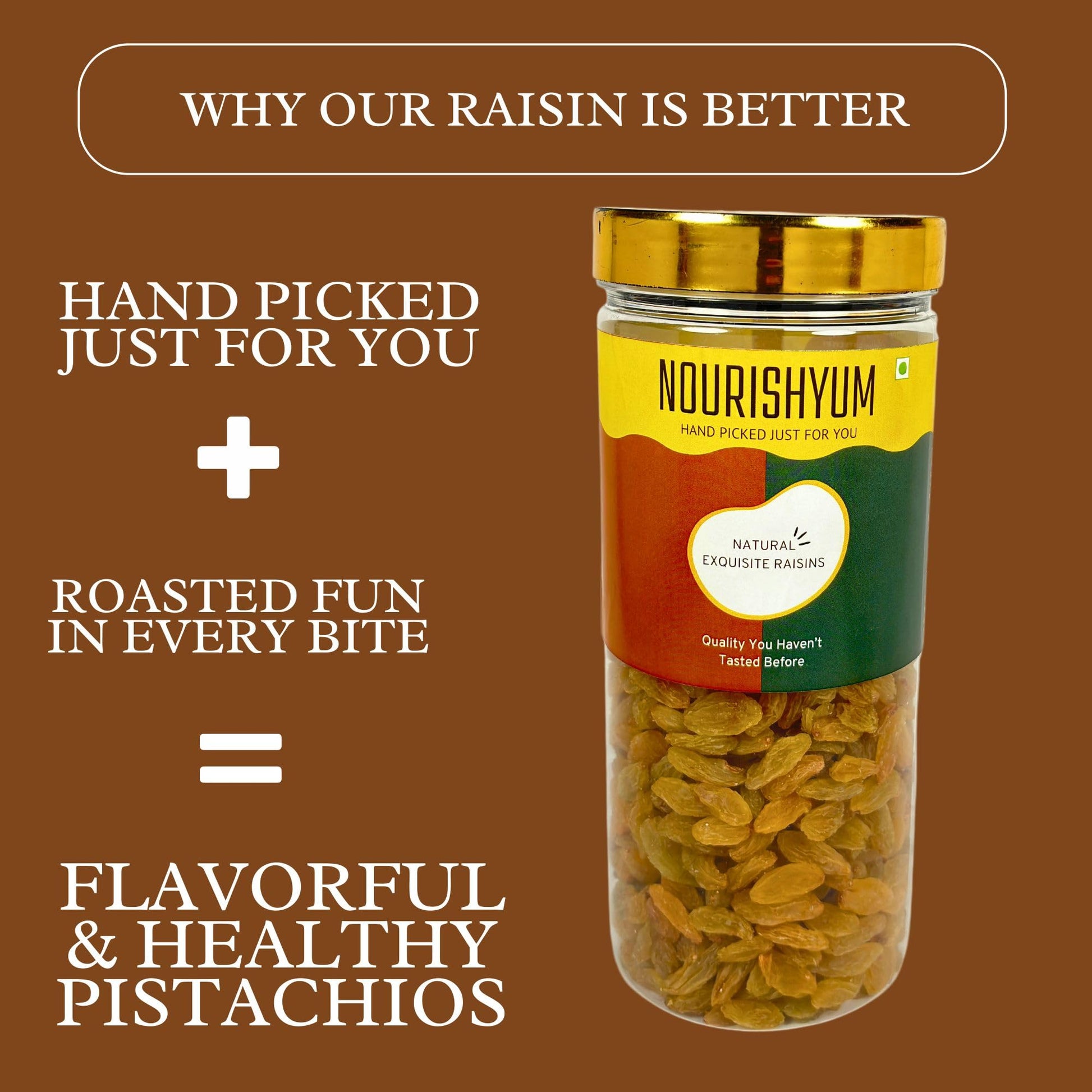 Nourishyum Raisins 500 grams With Reusable Jar | Dried Grapes | Kishmish | Nuts & Dry Fruits